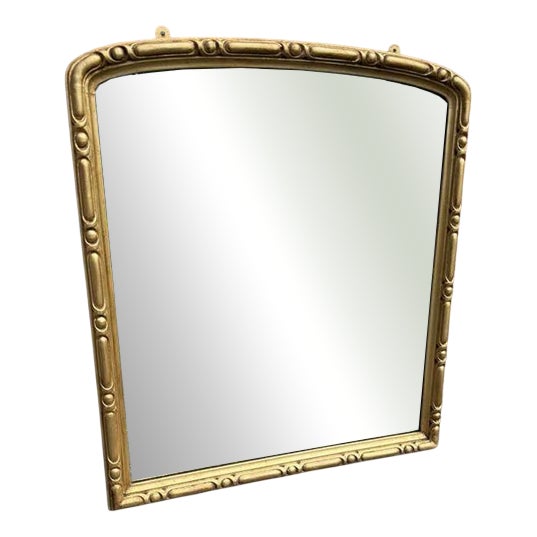 Antique English 19th Century Gilt Overmantle Mirror. For Sale