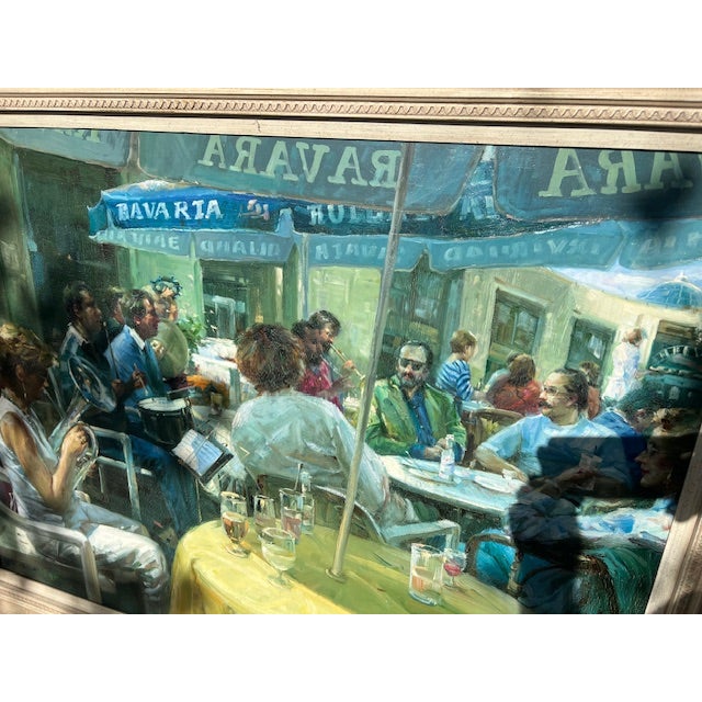 This Bavarian oil painting is a medium-sized framed artwork created by a German artist in 1960. The painting, done on...