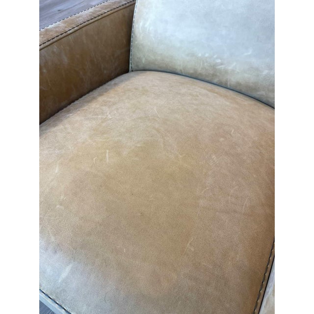 Lee Leather Swivel Recliner Chair-Made to Order For Sale In Los Angeles - Image 6 of 9