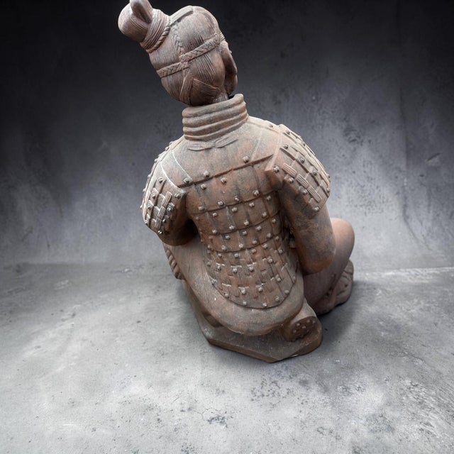 Red Chinese Terracotta Warrior's Army Qin Shi Huang Officer & Soldier Life Size For Sale - Image 8 of 8