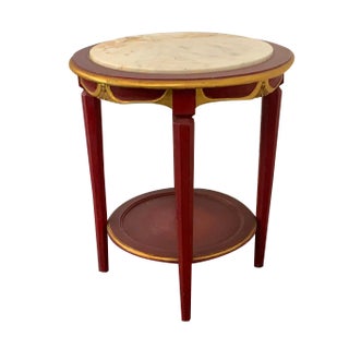 Servant Lacquered Coffee Table with Marble Top For Sale