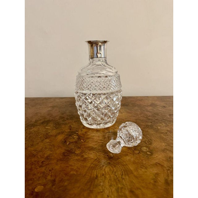 Antique Edwardian Silver Collar Shaped Decanter, 1900, Set of 2 For Sale - Image 3 of 6