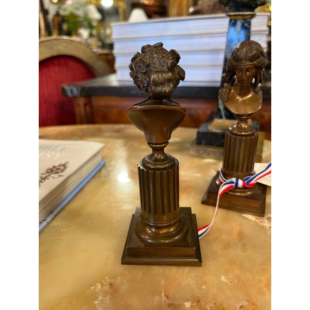 19th Century French Small Bronze Sculptures Dionysus & Ariadne - Set of 2 For Sale - Image 4 of 5