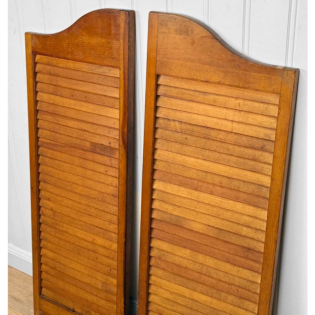 1970s Vintage Western Louvered Pine Swinging Saloon Doors - A Pair For Sale - Image 5 of 12