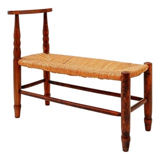 French Fireplace Bench in Fruitwood For Sale