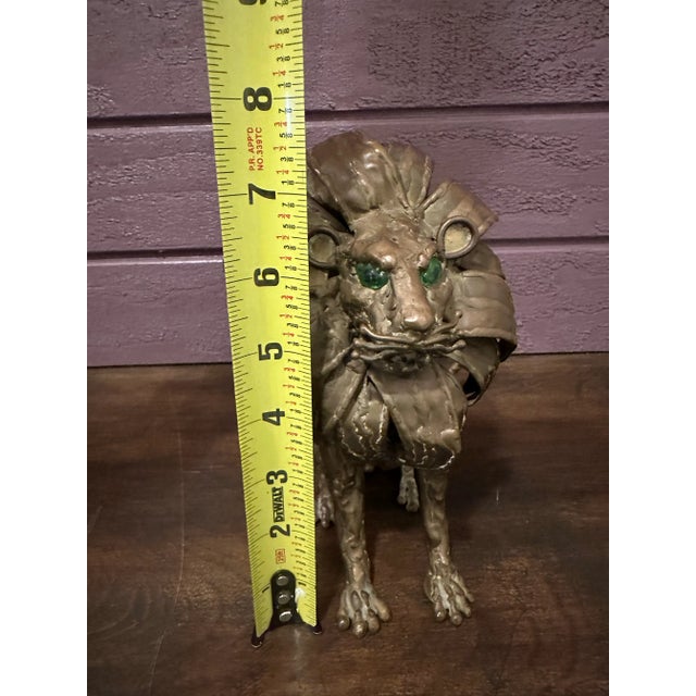 Metal 1990s Sergio Alvarado Brass Lion Figurine For Sale - Image 7 of 11