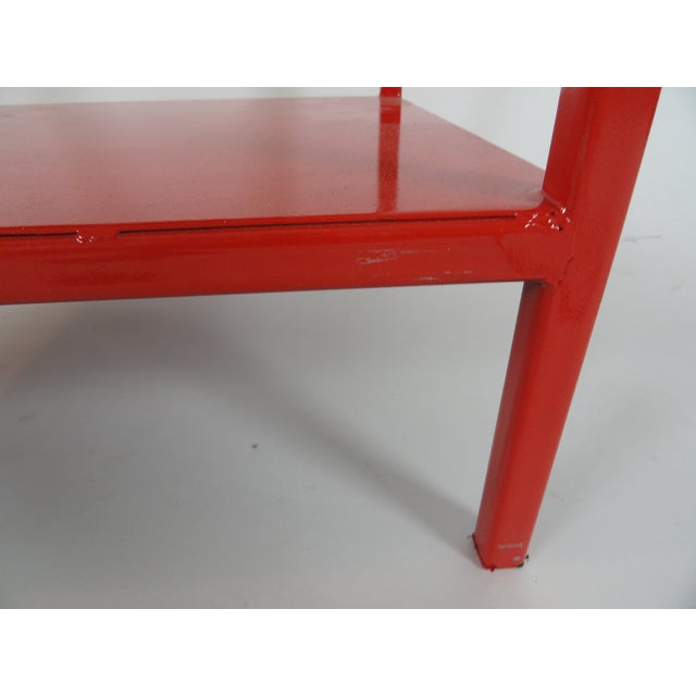 Contemporary Late 20th Century Mid-Century Modern in the Manner of Baldwin Red Side Table For Sale - Image 3 of 6