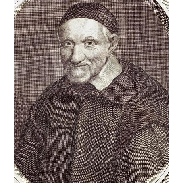Gerard EdelinckVincent de Paul Portrait 17th C. Engraving by Edelinck