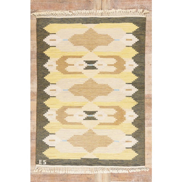 Evy Svensson Vintage Swedish Rollakan Rug, 04'07 X 06'03 For Sale - Image 11 of 11