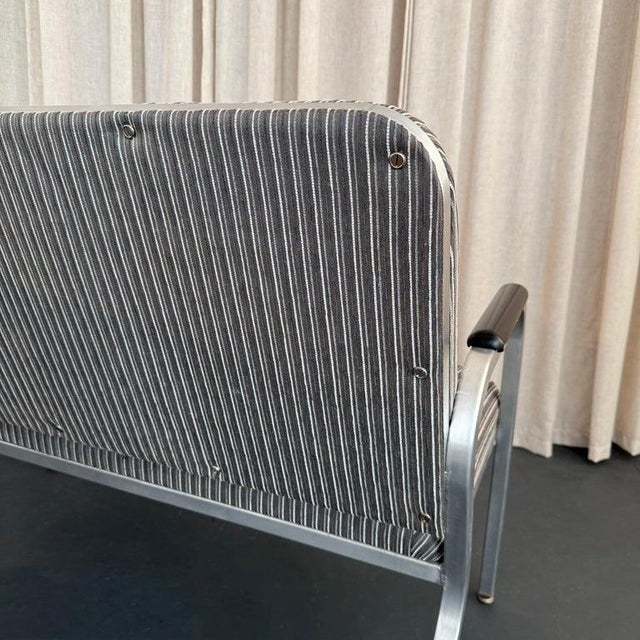 1940s Machine Age Industrial Aluminum Frame Loveseat by GoodForm For Sale In New York - Image 6 of 10
