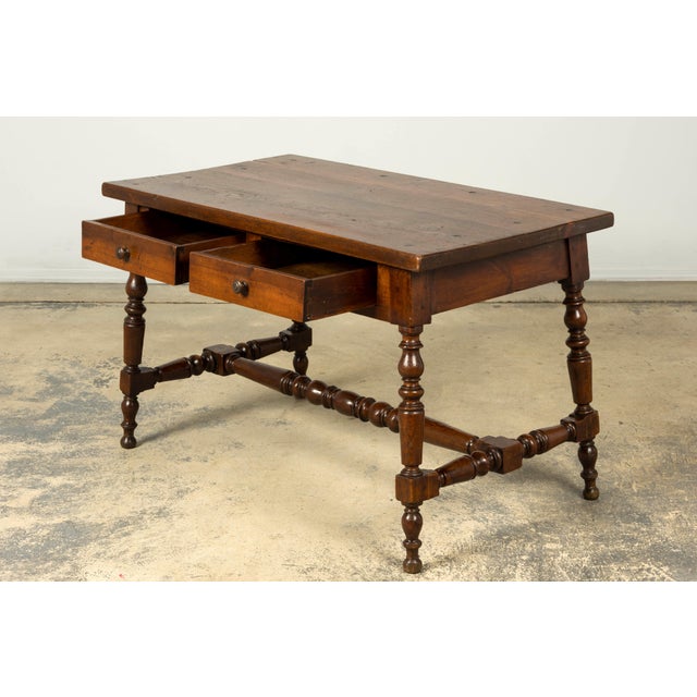 Wood Late 19th Century French Provincial Oak Writing Table For Sale - Image 7 of 18
