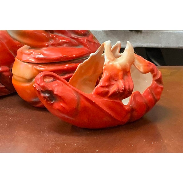 Maine Coastal Style Lobster Collection Royal Bayreuth Tureen Creamer Sauce Set of Four For Sale - Image 4 of 13