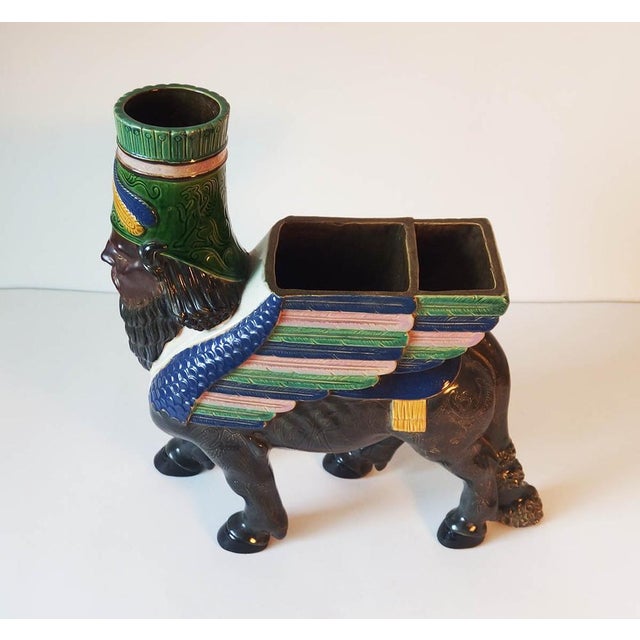 Lamassu Ceramic Vase by Gerbing and Stephan For Sale - Image 5 of 13
