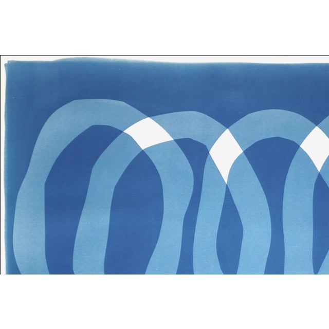 2026, Modern Minimalist Horizontal Diptych of Blue Necklace, Handmade Monotype Cyanotype on Watercolor Paper by Kind of Cyan For Sale In Miami - Image 6 of 10