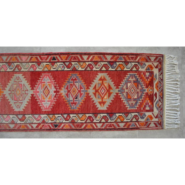 1970s Kurdish Hand-Knotted Hallway Rug Turkish Runner - 2′7″ × 13′ For Sale - Image 9 of 11