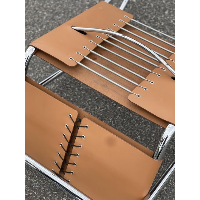 Tubular Chrome & Leather MR20 Armchair by Ludwig Mies Van Der Rohe, Italy, 1980s For Sale - Image 14 of 18