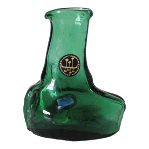 Vintage Norwegian Green Glass Vase / Bottle Lofot Design