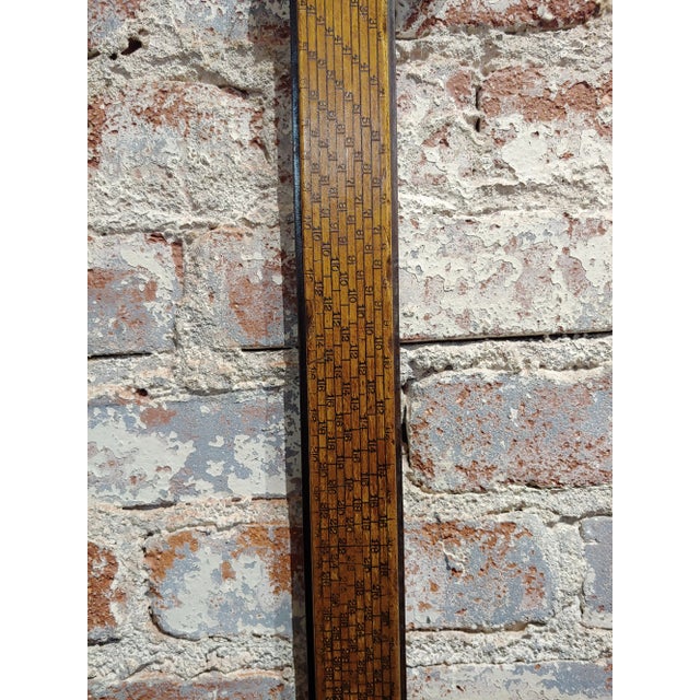 1910 Antique William Greenleaf Wood and Brass Lumber Caliper For Sale - Image 10 of 11