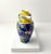 Japanese Chinoiserie Style Blue and Yellow Porcelain Bud Vases, 1960s, Set of 2 For Sale - Image 3 of 8