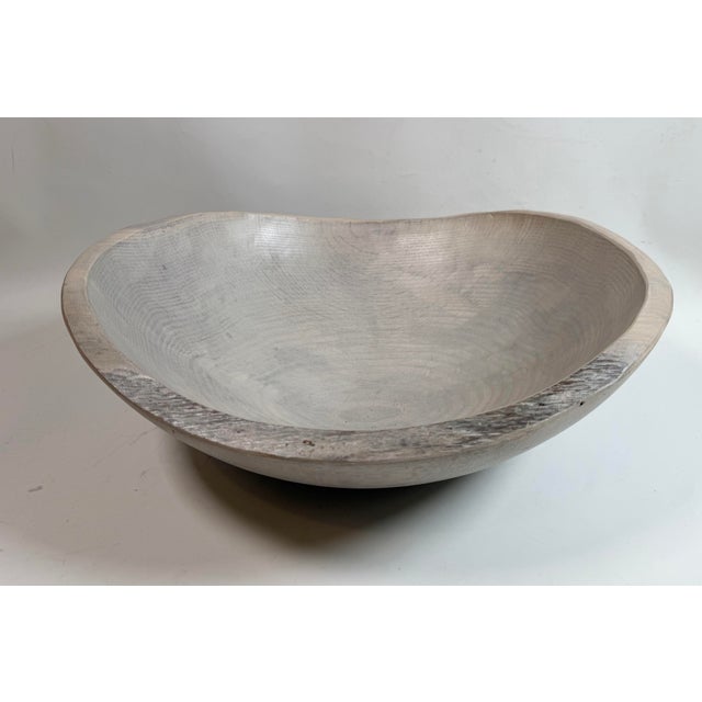 Spencer Peterman Large Driftwood Oak Wooden Bowl 15” For Sale - Image 4 of 10