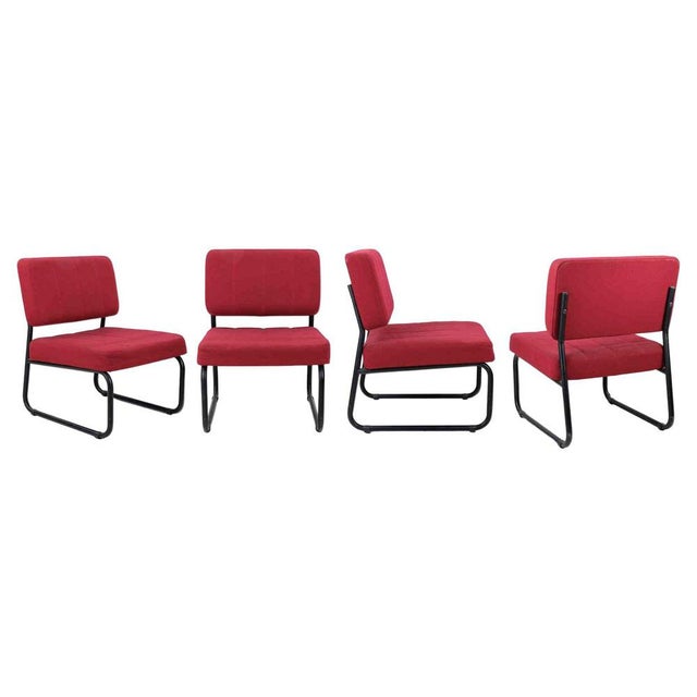 Red Italian Red Chairs, 1970s, Set of 4 For Sale - Image 8 of 8