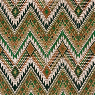 Schumacher X A Rum Fellow Coyolate Hand Woven Brocade Fabric in Green For Sale