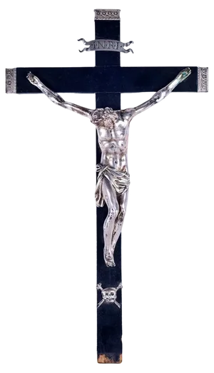 16th Century Italian School Crucified Christ in Silver