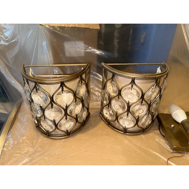 2 Feiss Lucia Wall Sconces Crystal Light Fixtures. For Sale In Washington DC - Image 6 of 6