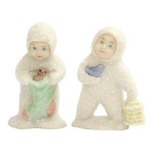 German Porcelain Snowbabies, Pair