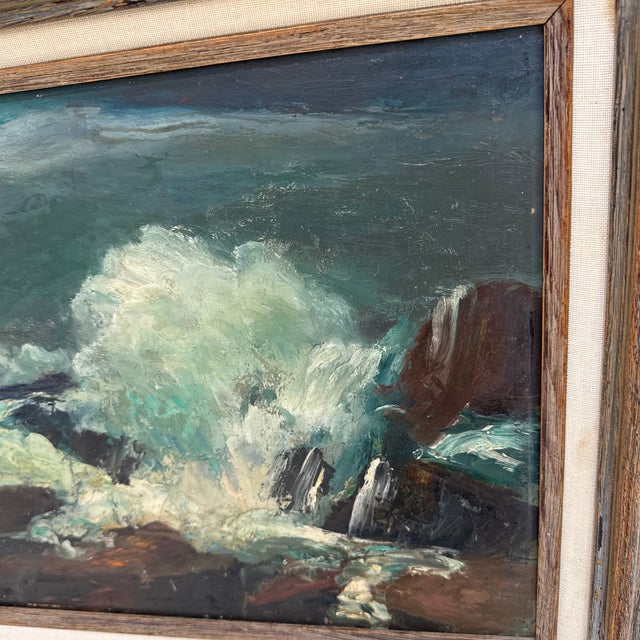 Impressionist 1970s Vintage Seascape Oil Painting on Canvas ~ Framed & Signed For Sale - Image 3 of 9