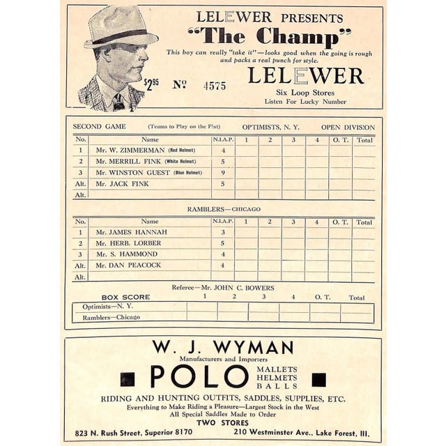 Paper National Indoor Polo Tournament Official Souvenir Program Chicago, 1938 For Sale - Image 7 of 10