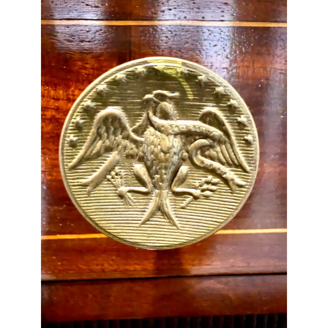 Early 19th Century American Federal Period Mahogany Secretary Chest With Eagle Inlay, New England For Sale - Image 9 of 17