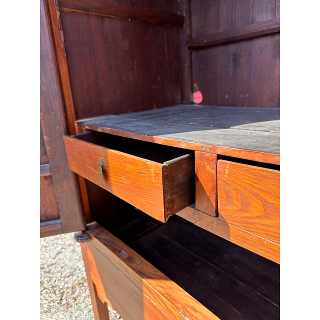 Red 19th Century Antique Chinese Lacquered Ming Style Wedding Cabinet For Sale - Image 8 of 13