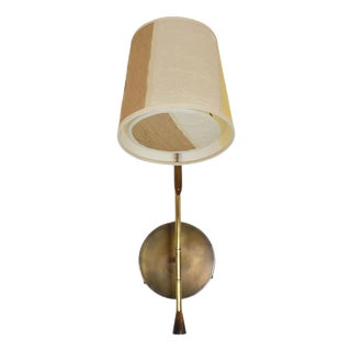 Ancora Se Wall Lamp in Polished Brass and Silk Fabric by Jonathan Amar Studio For Sale