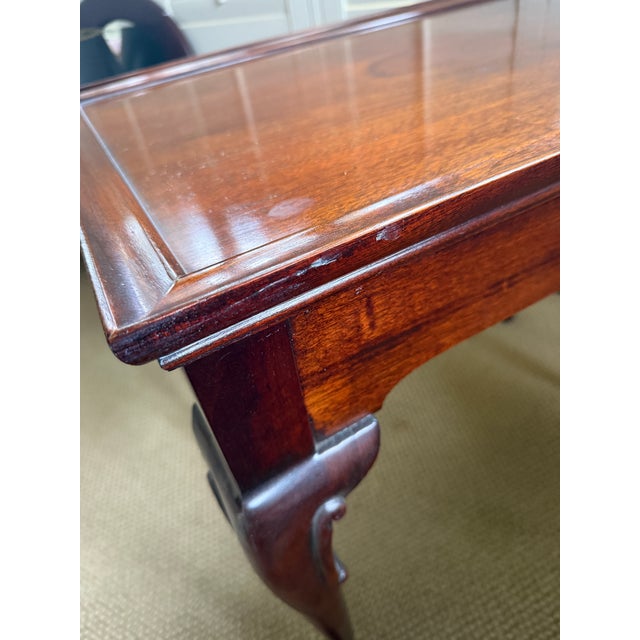 Vintage Mahogany Shell Carved Queen Anne Style Tea Table Attributed to Hickory Chair For Sale - Image 10 of 15