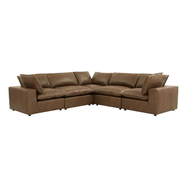 Cali Brown Leather Modular L-Sectional For Sale - Image 10 of 10
