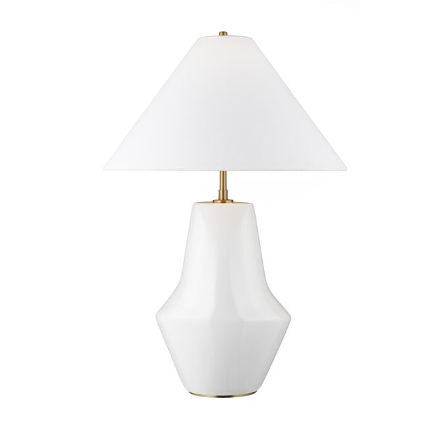 2020s Kelly Wearstler by Visual Comfort Studio Contour Short Table Lamp, White For Sale - Image 5 of 5