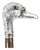 Antique Walking Stick Cane Silver Duck Head Handle, 1890s For Sale