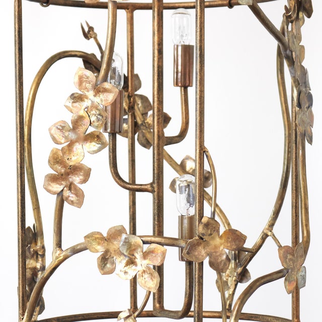 Black Warm Black Sakura Floral Lantern For Sale - Image 8 of 8