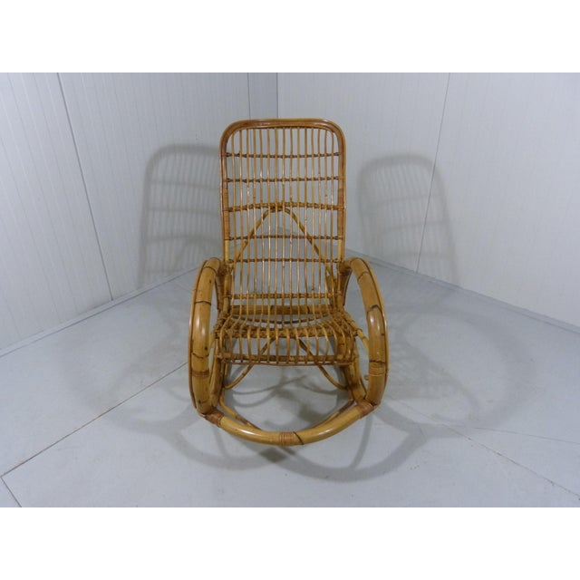 Rattan Rocking Chair from Rohé Noordwolde, 1960s For Sale - Image 10 of 14