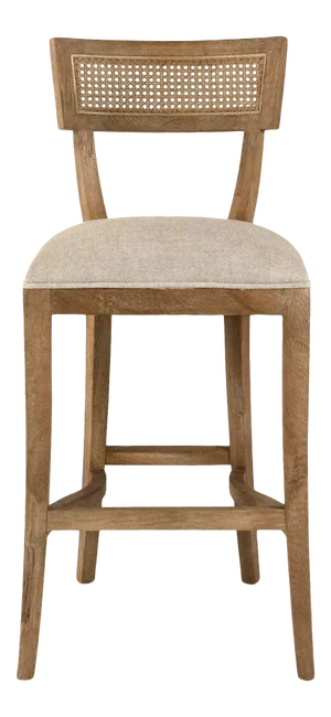 Selborne Cane Back Bar Stool in Cream