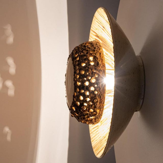 Round Ceramic Wall Light in the style of Axella, Denmark, 1970s For Sale - Image 12 of 16