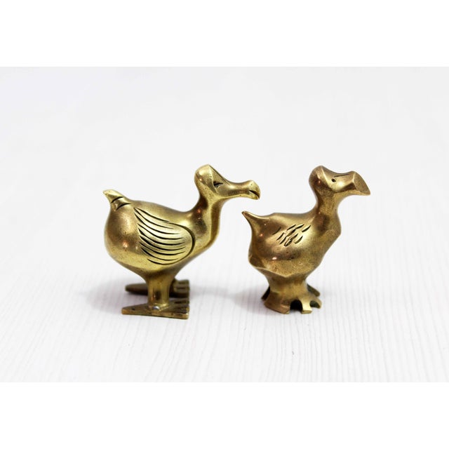Metal Modernist Brass Dodo Figures, 1970s, Set of 2 For Sale - Image 7 of 9
