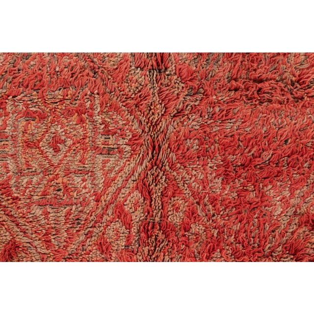Moroccan Vintage Moroccan Rug, Red & Beige With Diamond Patterns - Rug & Kilim For Sale - Image 3 of 7