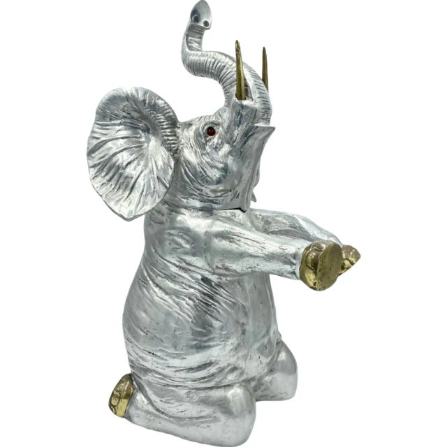 Vintage Arthur Court Elephant Ice Bucket Wine Cooler 1986 Barware For Sale - Image 12 of 12