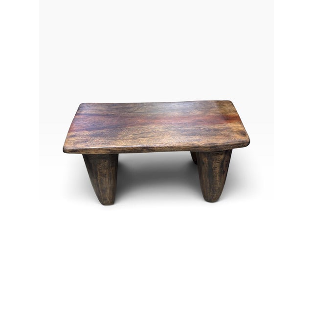 African Vintage African Carved Wood Senufo Low Table/Stool 23" W For Sale - Image 3 of 10