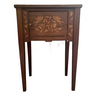 Antique Dutch Marquetry Nightstand For Sale