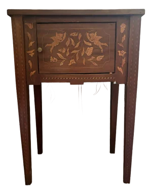 Antique Dutch Marquetry Nightstand