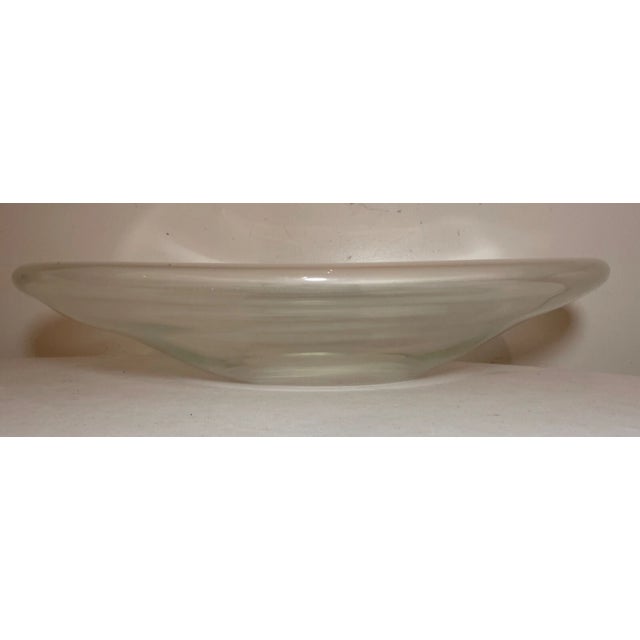 Glass Huge Modern Modernist Clear Hand Blown Art Glass Centerpiece Fruit Bowl Large For Sale - Image 7 of 12
