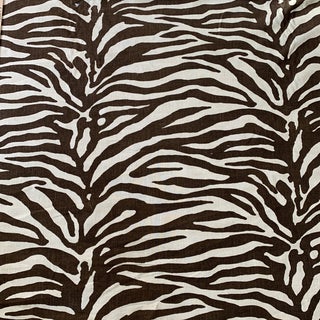 Thibaut Brown Zebra Print Serengeti Fabric- 1 1/3 Yards For Sale